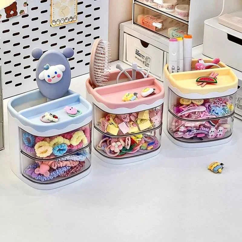 2 Layers Cute Children's Hair Accessories Storage Box