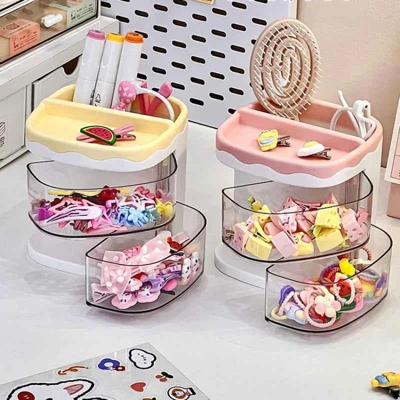 2 Layers Cute Children's Hair Accessories Storage Box